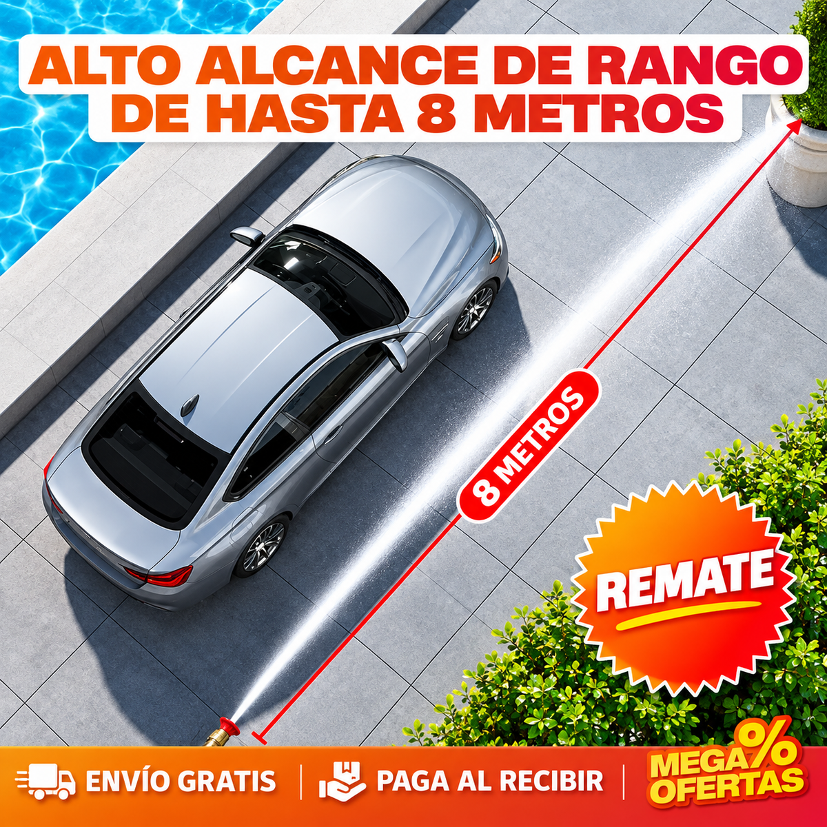 Hidrolavadora Inalámbrica Portátil de Alta Presión y Sin Cabos - con 1 Batería Gratis! 🎁